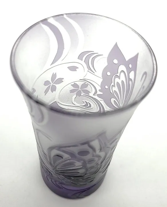 蝶と桜の日本酒に似合う和柄グラス